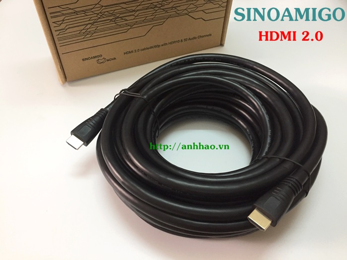 Dây HDMI 2.0 dài 15M SN-32009A Sinoamigo hỗ trợ 2K, 4K @60Mhz